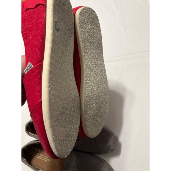 Bundle TOMS Womens Slip-On Flats Red & Khaki Size 7 Canvas - Picture 11 of 13